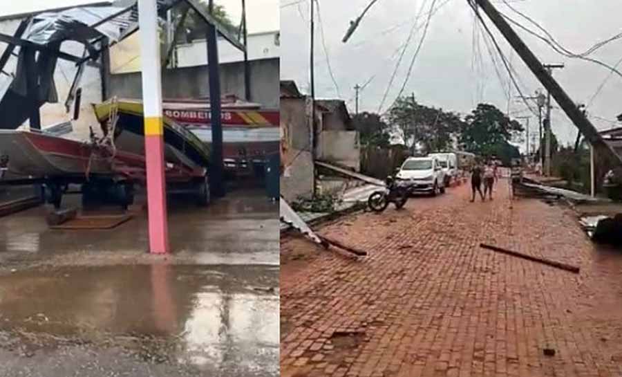 Temporal destelha casas, derruba árvores, postes de energia e deixa rastro de destruição no AC