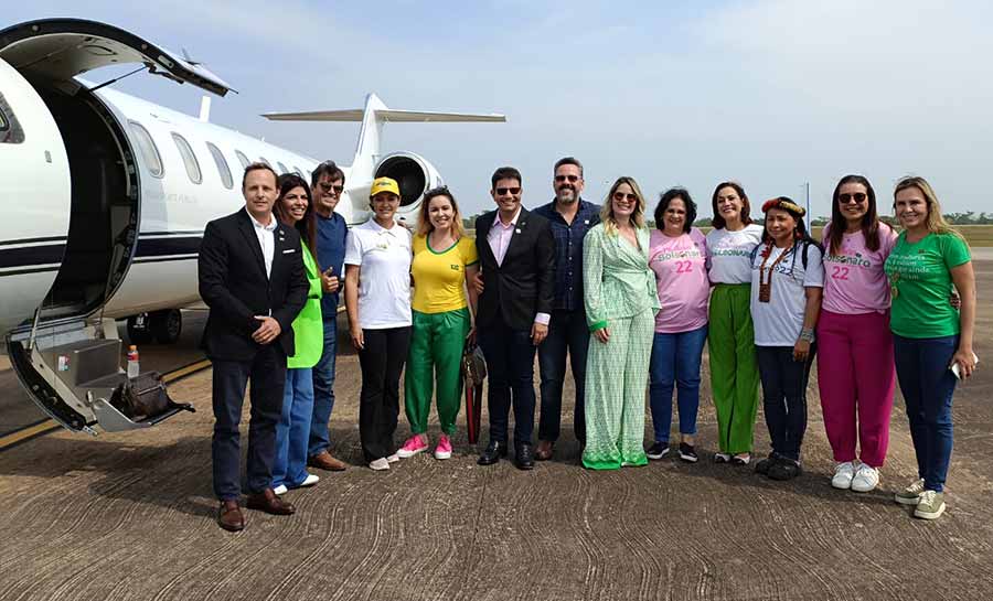 Senador eleito Alan Rick recepciona primeira dama Michelle Bolsonaro em Aeroporto de Rio Branco