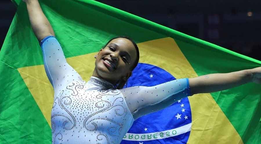 Rebeca Andrade conquista ouro inédito para o Brasil na ginástica