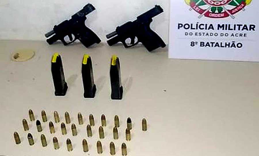 Polícia Militar apreende duas armas de fogo e prende quatro foragidos da justiça no Acre