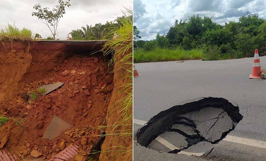 Com BR-364 interditada por conta de crateras, AC segue isolado por via terrestre