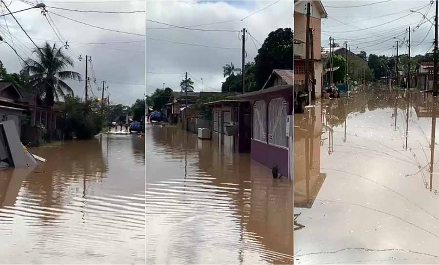 Rio Acre em Brasiléia transborda e já desabriga mais de 30 famílias no interior do Acre