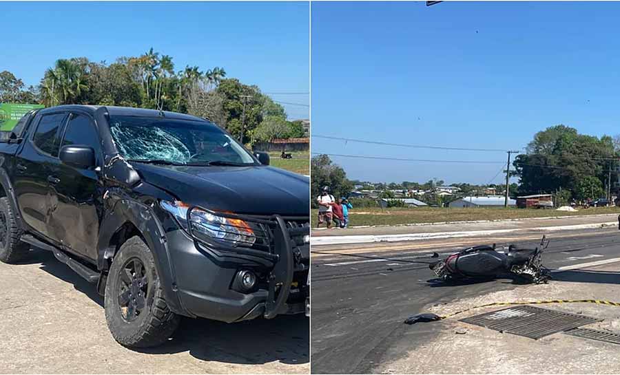 Motociclista morre ao colidir com carro da Polícia Federal no interior do Acre