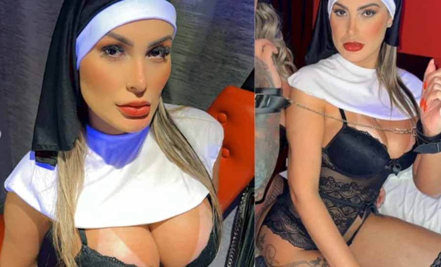 Andressa Urach é criticada após usar fantasia de freira: ‘Desrespeito’