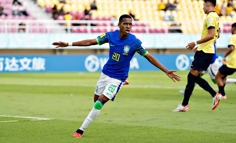 Brasil faz 3 a 1 no Equador e avança às quartas do Mundial Sub 17