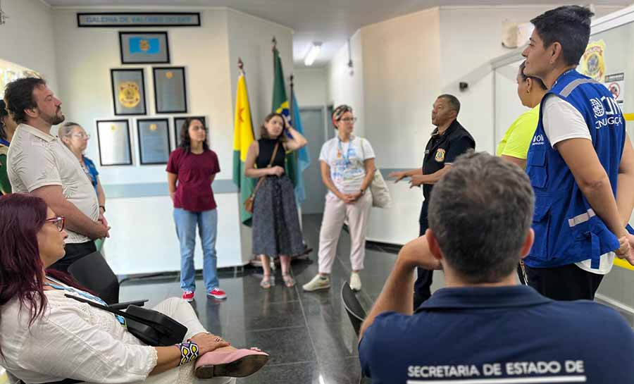 Governo visita abrigos de imigrantes e Delegacia da Polícia Federal na região de fronteira, acompanhado de representantes do Ministério da Justiça e Agências da ONU