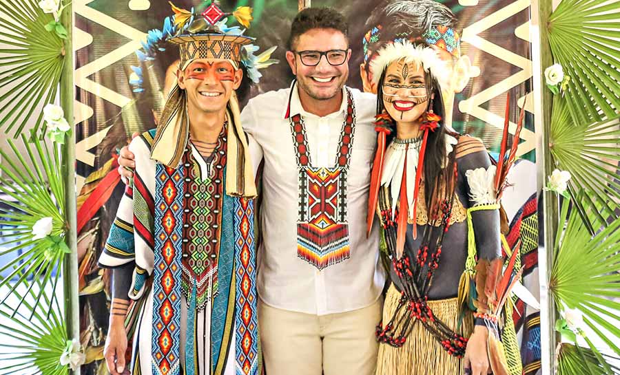 Governador Gladson Cameli prestigia casamento que celebra a união entre Puyanawa e Ashaninka