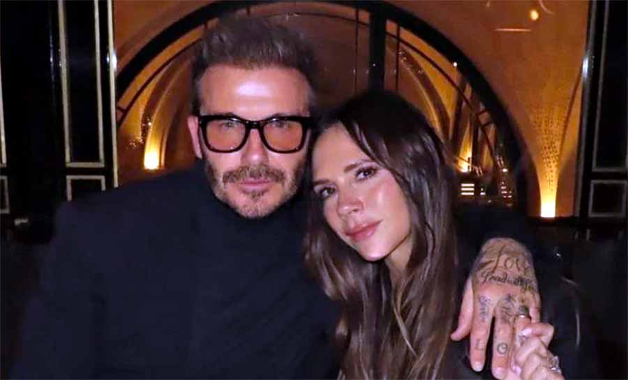 Victoria mostra David Beckham sem camisa e de shortinho: ‘De nada’