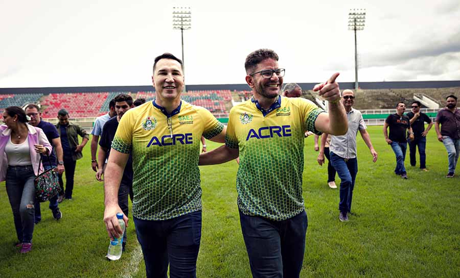 Governador Gladson Cameli visita reforma do Estádio Arena da Floresta que terá estrutura 100% modernizada