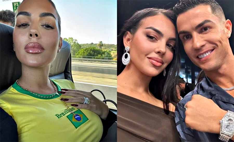 Mulher de Cristiano Ronaldo surge com camisa do Brasil em meio à Copa