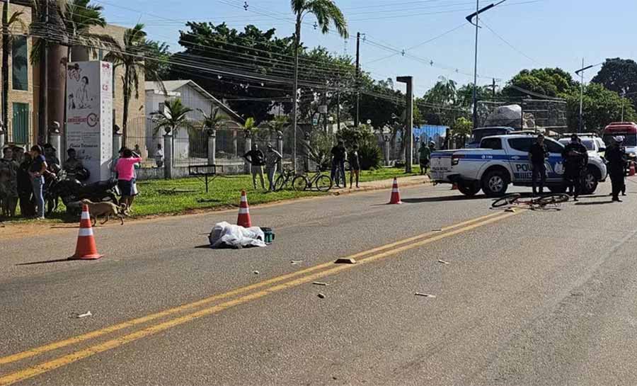 Vendedor de refrescos morre atropelado por caminhonete ao tentar atravessar rua em Rio Branco