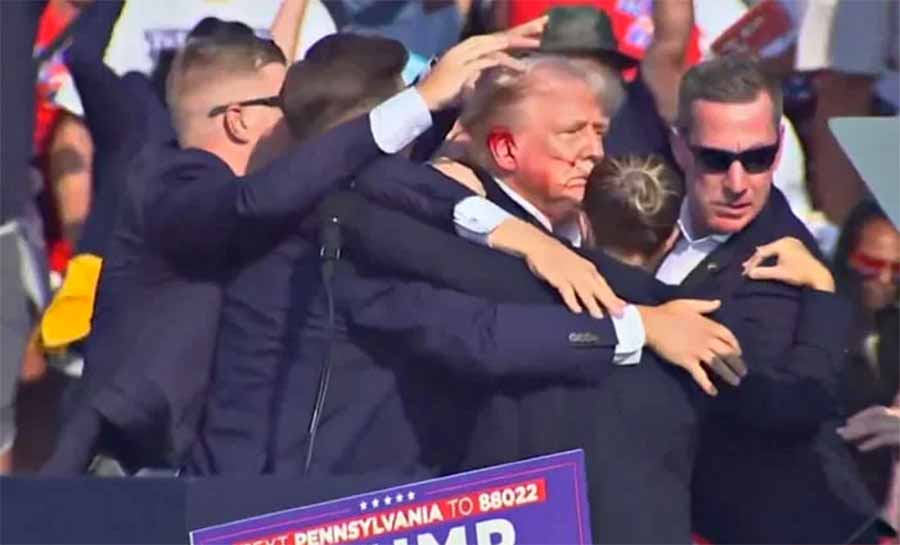 Vídeo: comício de Trump é interrompido após suposto barulho de tiros