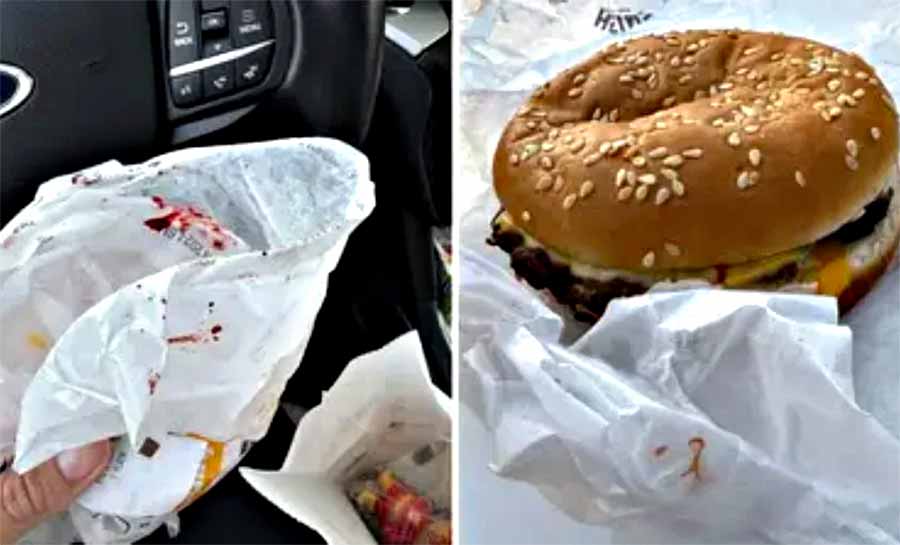 Criança de 4 anos recebe lanche cheio de sangue no Burger King e mãe se revolta