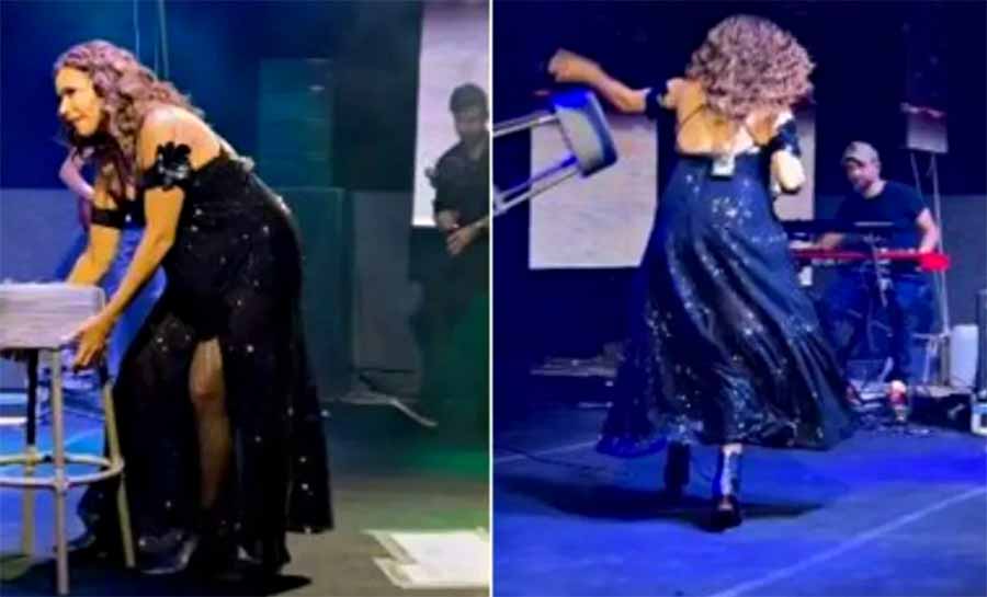 Daniela Mercury joga banco em show e é detonada: ‘Lixo é essa cantora’