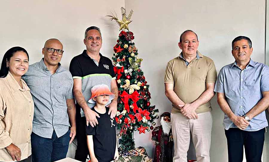 Servidores da Secretaria de Governo instalam árvore de Natal em ambiente de confraternização