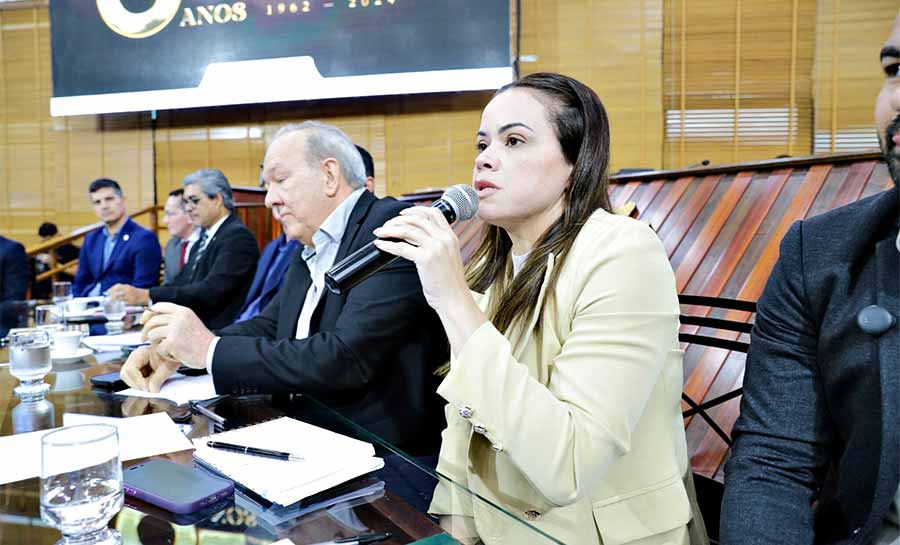 Deputada Michelle Melo cobra respostas sobre políticas habitacionais e sociais durante audiência da LOA 2025