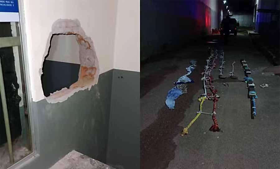 Presos fazem buraco em cela e são flagrados ao tentarem fugir de presídio no Acre